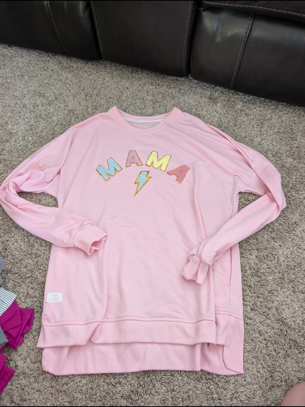 Simply Southern Pink MAMA Lightning Pullover